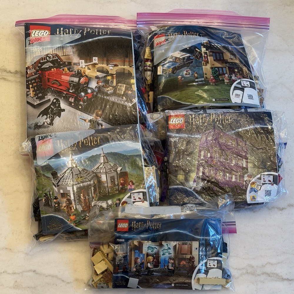 Lot Of 5 Lego Harry Potter Incomplete Sets 75966 75947 75957 75968 75955 Manuals